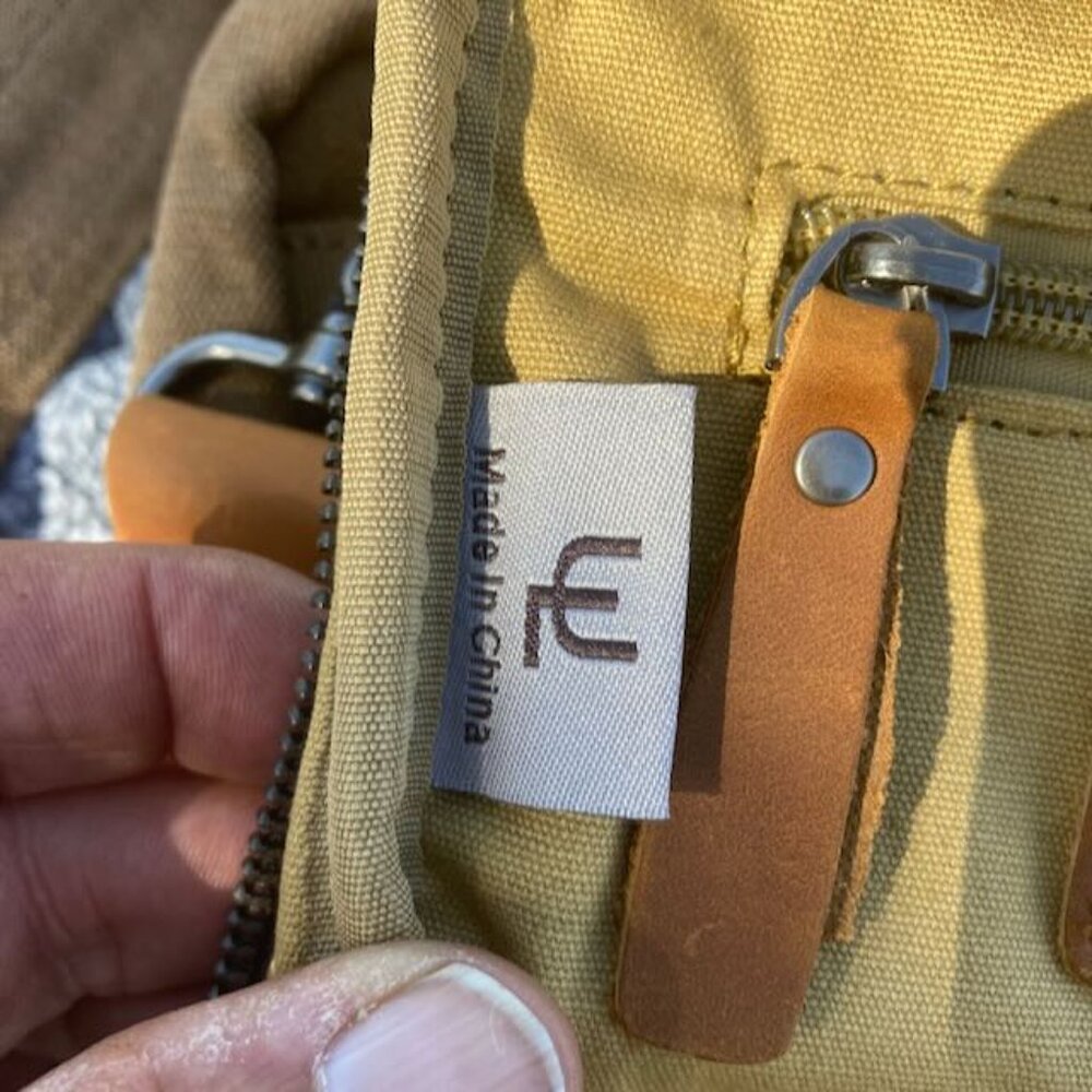 United Leather Canvas Sling Bag Brown NWOT - Picture 8 of 16